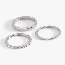 Load image into Gallery viewer, Baguette Stacking Ring Set of 3