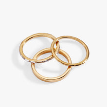 Load image into Gallery viewer, Baguette Stacking Ring Set of 3