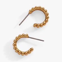 Load image into Gallery viewer, Gold Beaded Huggie Hoop Earring