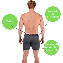 Load image into Gallery viewer, Men's 6" Inseam Bamboo Rayon Boxer Briefs - 4 Pack