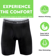 Load image into Gallery viewer, Men's 6" Inseam Bamboo Rayon Boxer Briefs - 4 Pack
