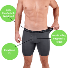Load image into Gallery viewer, Men's 6" Inseam Bamboo Rayon Boxer Briefs - 4 Pack