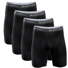 Load image into Gallery viewer, Men's 6" Inseam Bamboo Rayon Boxer Briefs - 4 Pack