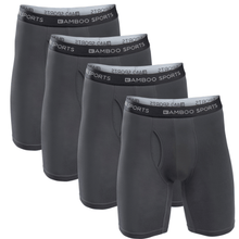 Load image into Gallery viewer, Men's 6" Inseam Bamboo Rayon Boxer Briefs - 4 Pack