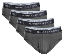 Load image into Gallery viewer, Men's Bamboo Rayon No Fly Briefs Available in all sizes &amp; 3 Colors, 4 Pack