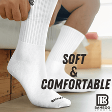 Load image into Gallery viewer, Premium Bamboo Rayon Crew Socks