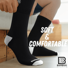 Load image into Gallery viewer, Premium Bamboo Rayon Crew Socks