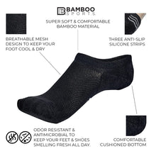 Load image into Gallery viewer, Bamboo Rayon Invisible No Show Socks