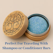 Load image into Gallery viewer, Bamboo Travel Tin for Zero Waste Bars &amp; Tooth Tabs