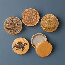 Load image into Gallery viewer, Bamboo Travel Tin for Zero Waste Bars &amp; Tooth Tabs