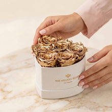 Load image into Gallery viewer, Baby Heart Beige Box | Gold Roses