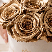 Load image into Gallery viewer, Essence Beige Suede Box | Gold Roses