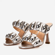 Load image into Gallery viewer, The Eclipse Silver Leather Women Sandal