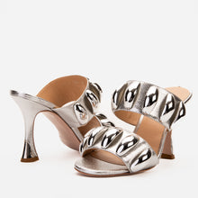 Load image into Gallery viewer, The Eclipse Silver Leather Women Sandal