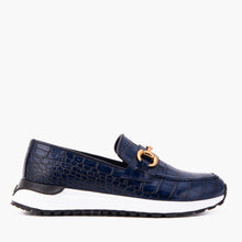 Load image into Gallery viewer, The Milan Navy Croc-Embossed Leather Women Sneaker