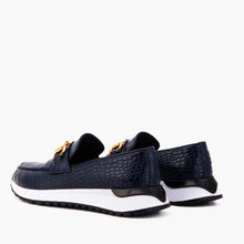 Load image into Gallery viewer, The Milan Navy Croc-Embossed Leather Women Sneaker
