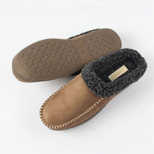 Load image into Gallery viewer, Men's Cotton Slippers Winter Indoor Outdoor Warm Fleece Lined House Shoes