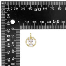 Load image into Gallery viewer, Gold Clear Rectangle CZ On Round Ring Charm, Sku#LX273