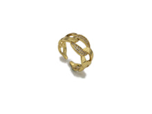 Load image into Gallery viewer, CZ Pave Oval Link Shape Adjustable Ring,X224