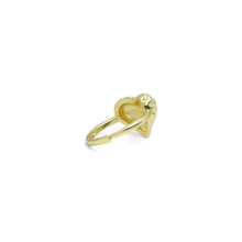 Load image into Gallery viewer, Gold Silver Hammered Raindrop Heart Adjustable Ring, Sku#A235