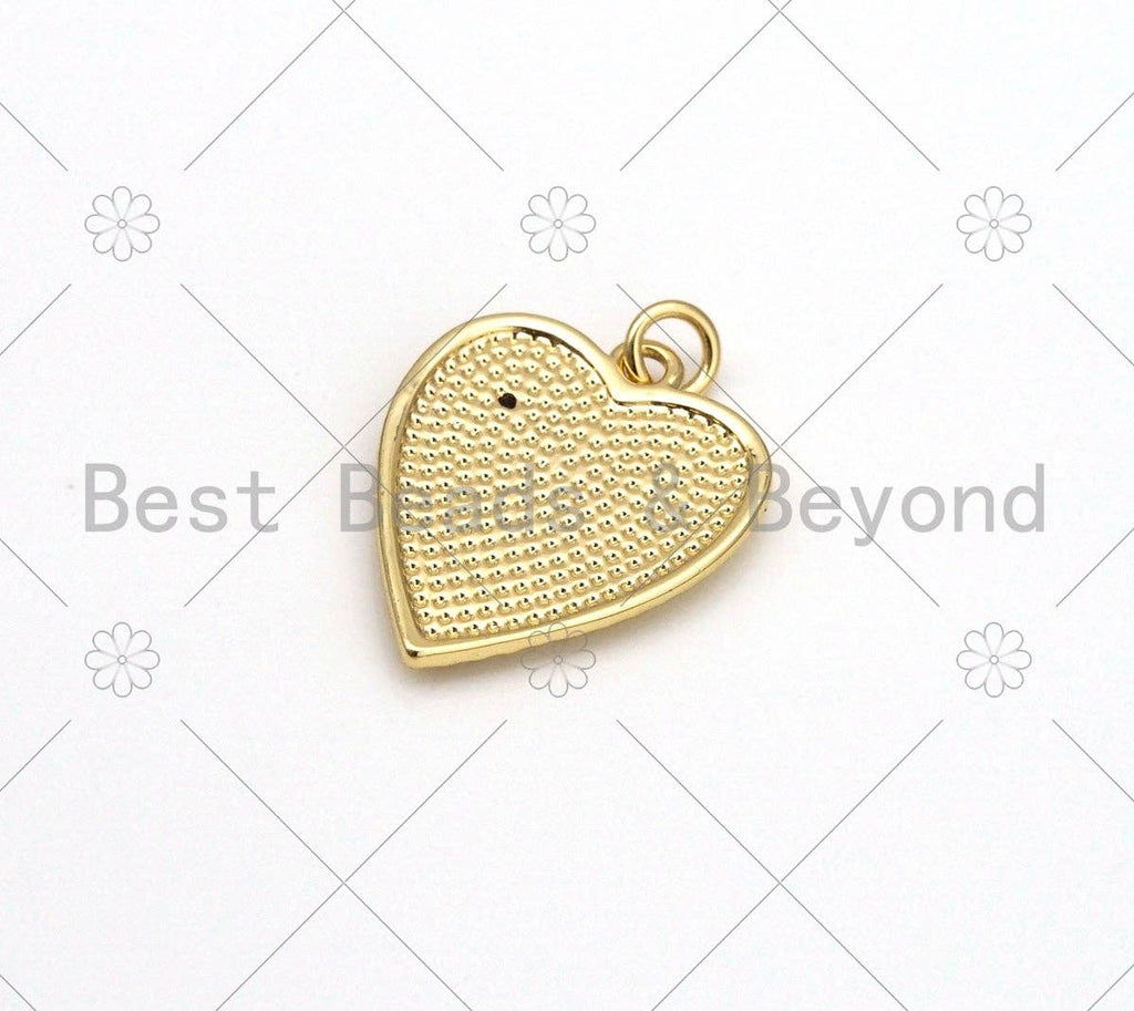 Enamel Rainbow On Heart Shape Pendant, 18K Gold Filled Heart Charm,Necklace Bracelet Charm Pendant,mm,Sku#LD150
