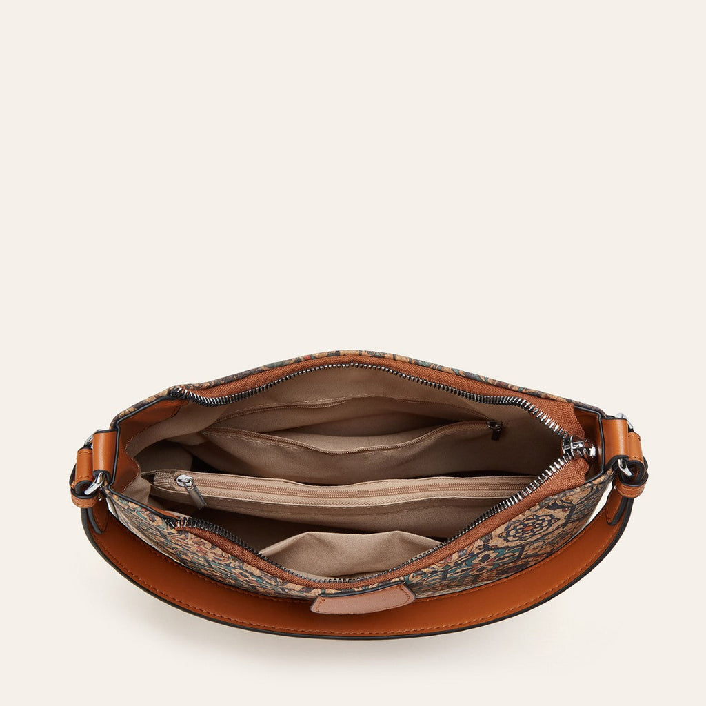Women's Retro Ethnic Embroidered Tote Crossbody Bag with Multiple Compartments