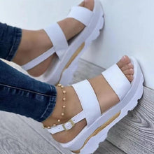 Load image into Gallery viewer, Women's Cutout Platform Sandals | Open-Toe Buckle Platform Heels