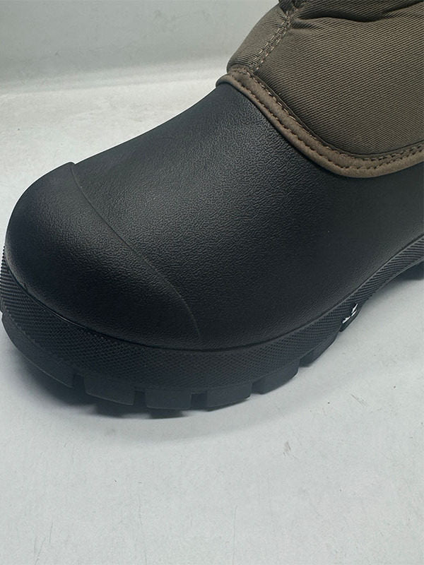 Men's Insulated Wool Snow Boots | Sheepskin Cold Weather Work Boots Mid-Calf