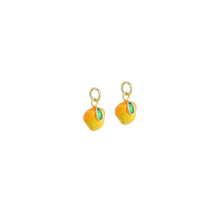 Load image into Gallery viewer, Yellow Orange Enamel Mango Gold Charm Pendant,Sku#LX848