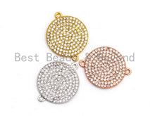 Load image into Gallery viewer, CZ Micro Pave Clear Round Disc Connector, SKU#A84