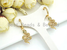 Load image into Gallery viewer, CZ Snake Huggie Earrings, Sku#J259