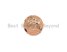 Load image into Gallery viewer, CZ Micro Pave Round Flower Patten Spacer Beads,sku#X114