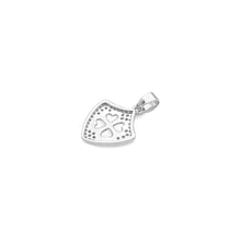 Load image into Gallery viewer, Dual Color CZ Gold Flower On Shield Charm Pendant, Sku#LX748