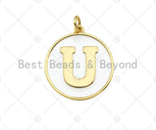 Load image into Gallery viewer, New Trendy White Gold Enamel Initials Letter Charm/Pendant, Enamel Initial Alphabet Letters, Custom Naming Pendants, 25mm,sku#ML32