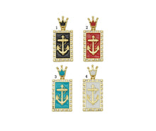 Load image into Gallery viewer, CZ Enamel Anchor Pendant, Sku#JL76