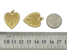 Load image into Gallery viewer, Gold Flower on Heart Charm, Sku#F1473