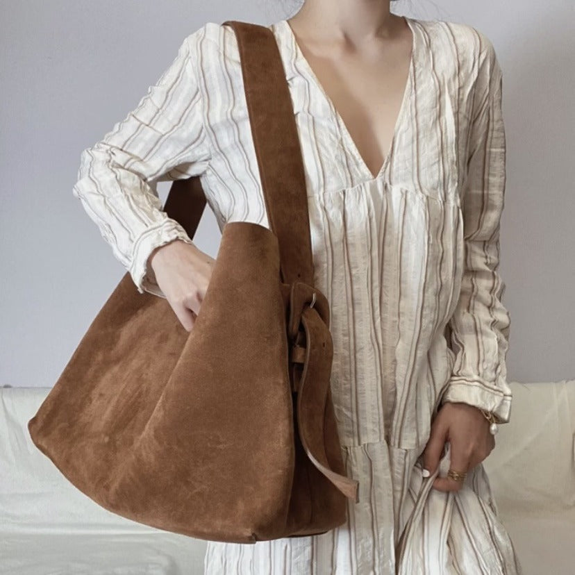 Large-capacity Genuine Leather Commuter Shoulder & Underarm Bag | Vintage Chic Crossbody