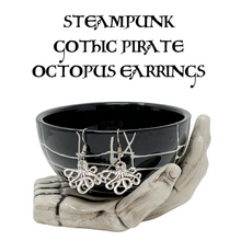 Load image into Gallery viewer, Octopus Earrings Steampunk Nautical Silver Bronze Tentacle Dangle Jewelry