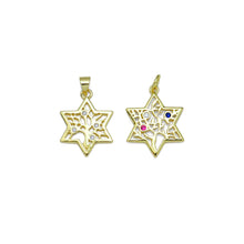 Load image into Gallery viewer, Colorful CZ Jewish Star of David Pendant, Sku#LX600