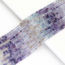 Load image into Gallery viewer, 2x3mm Multicolor Fluorite Faceted Rondelle Beads, Sku#U1703