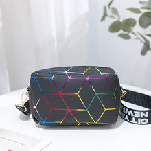 Load image into Gallery viewer, Geometric Print Camera Bag with Letter Strap