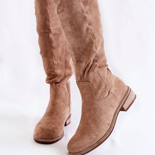 Load image into Gallery viewer, Women's Over-The-Knee Suede Boots | Low Heel Round Toe Side Zipper | Black Brown Khaki
