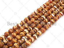 Load image into Gallery viewer, Natural Tibetan Brown Agate with Double Wavy Line Beads,8mm/10mm/12mm Agate Beads, Tibetan Round Smooth Agate,15.5" Full Strand, Sku#U1104