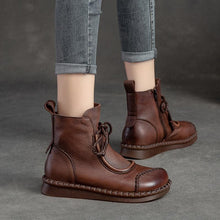 Load image into Gallery viewer, Women's Soft-Sole Chunky Heel Ankle Boots | Lace-Up | Microfiber Lining | Non-Slip Rubber Sole