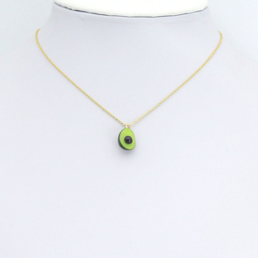 Enamel Gold Half Avocado Charm Pendant,Sku#LK1248