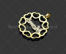 Load image into Gallery viewer, Gold Filled CZ Micro Pave Mama On Heart Round Ring Shape Pendant,18K Gold Filled Charm, Mother's Day,Necklace Pendant,28x30mm,Sku#LD124