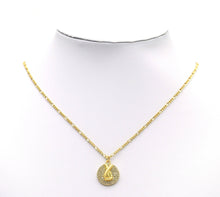 Load image into Gallery viewer, CZ Gold Prayer Hands Coin Charm, Sku#LK658