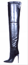 Load image into Gallery viewer, Women's Pointed-Toe Over-the-Knee Stiletto Boots | Back-Zip Plus-Size High Heels