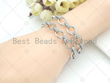 Load image into Gallery viewer, 11x14mm High Quality Micro Pave Chain, Oval Link Statement, M378