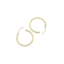 Load image into Gallery viewer, Gold Hammered cut Everyday Hoop Earrings, Sku#LD568